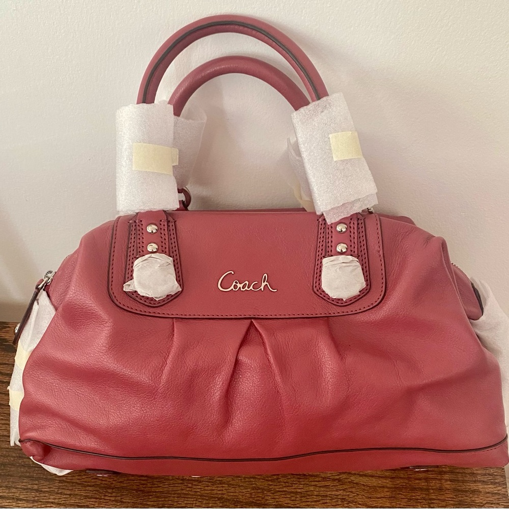 🔥 NWT Coach Ashley Leather Satchel In Ginger Beet